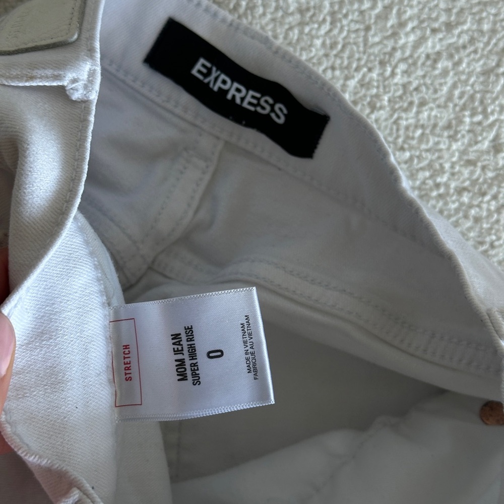 Express White Straight Leg Jeans - Picture 5 of 5